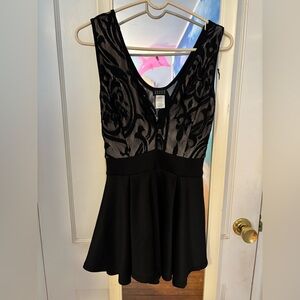 Joyce Leslie Black Lace V-Neck Short Dress